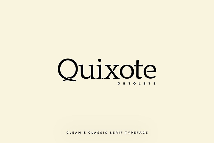 Przykład czcionki Quixote Obsolete